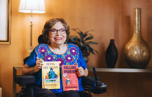 Photo of Judy Heumann with her two books