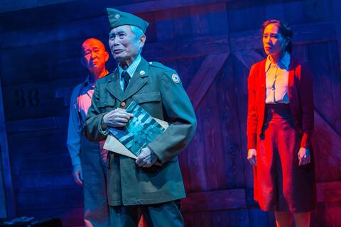 Photograph of George Takei in a uniform as part of Allegiance.